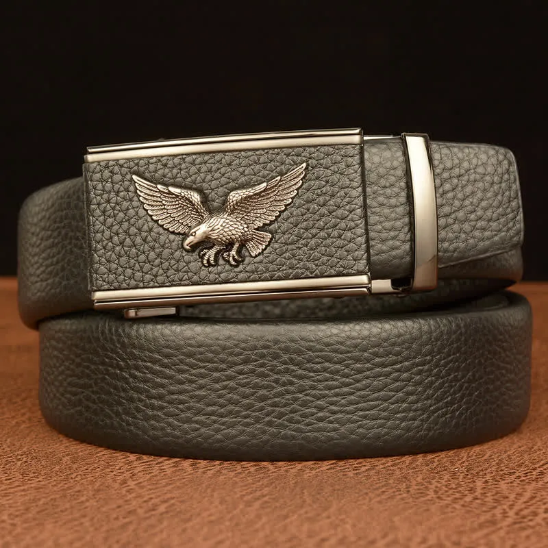 Men's Business Eagle Hawk Automatic Buckle Leather Belt