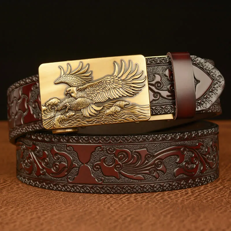 Men's Eagle Expanded Its Wings Leather Belt