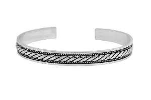 Men's Silver Rope Cuff