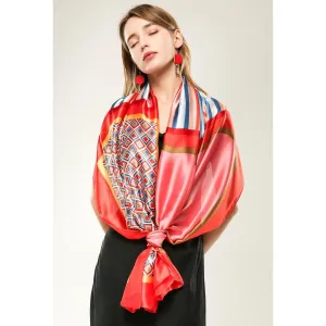 Multi Pattern Color Block Sheer Scarf