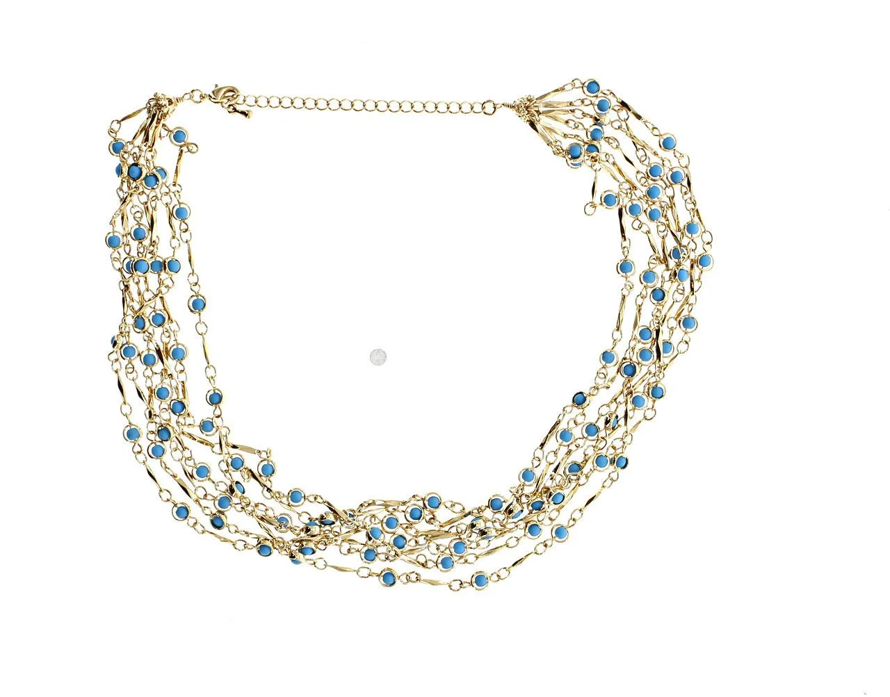 Neckware Gold with Aquamarine Beads