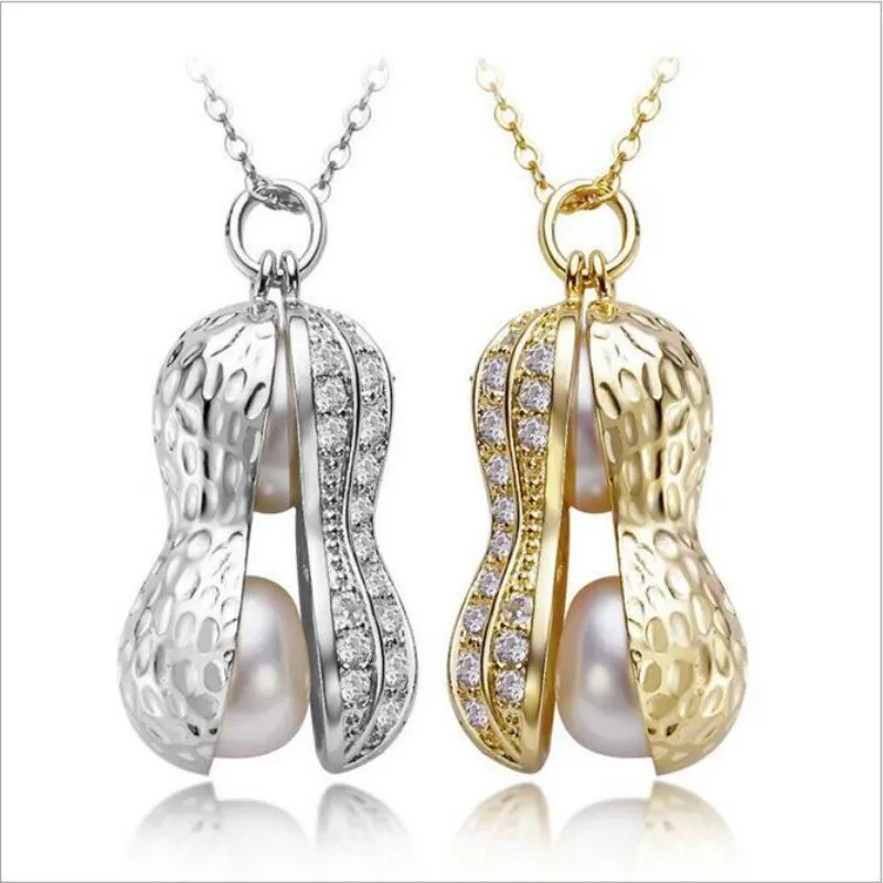 Pearl Peanut Stylish Trendy Women's Pendant Necklace