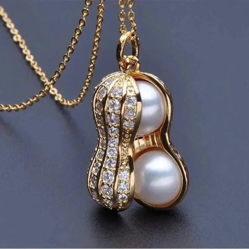 Pearl Peanut Stylish Trendy Women's Pendant Necklace