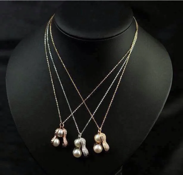 Pearl Peanut Stylish Trendy Women's Pendant Necklace