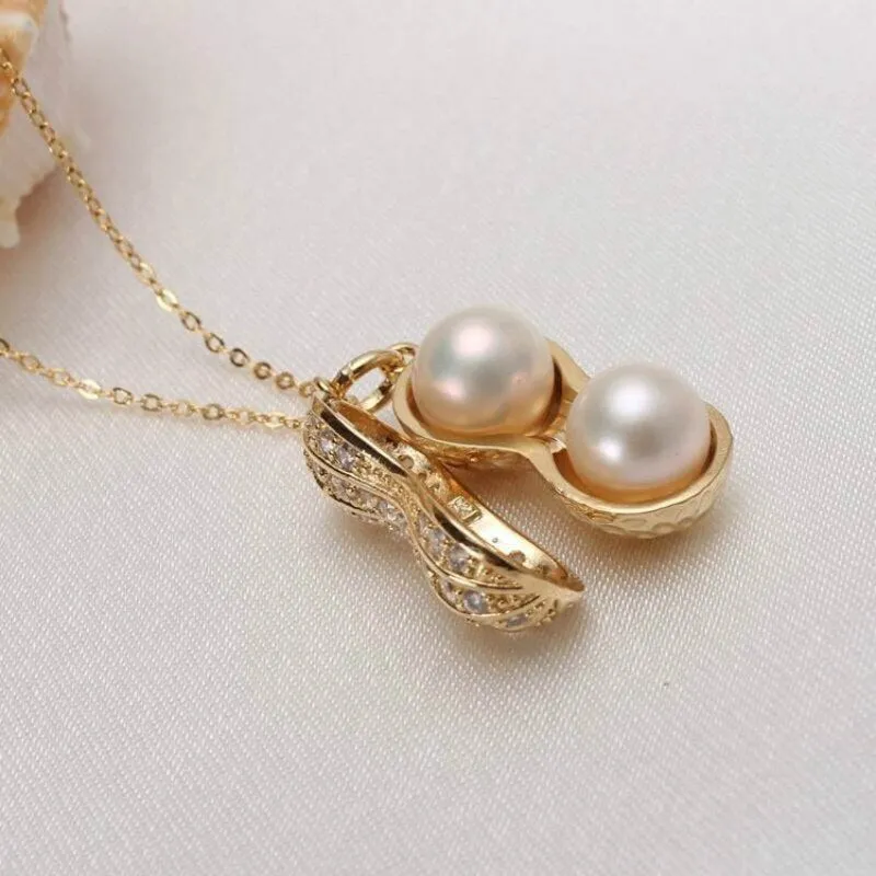 Pearl Peanut Stylish Trendy Women's Pendant Necklace