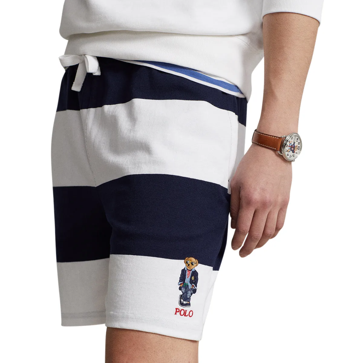 Polo Ralph Lauren Men's 6-Inch Polo Bear Yarn Died Striped Jersey Shorts 710909726001