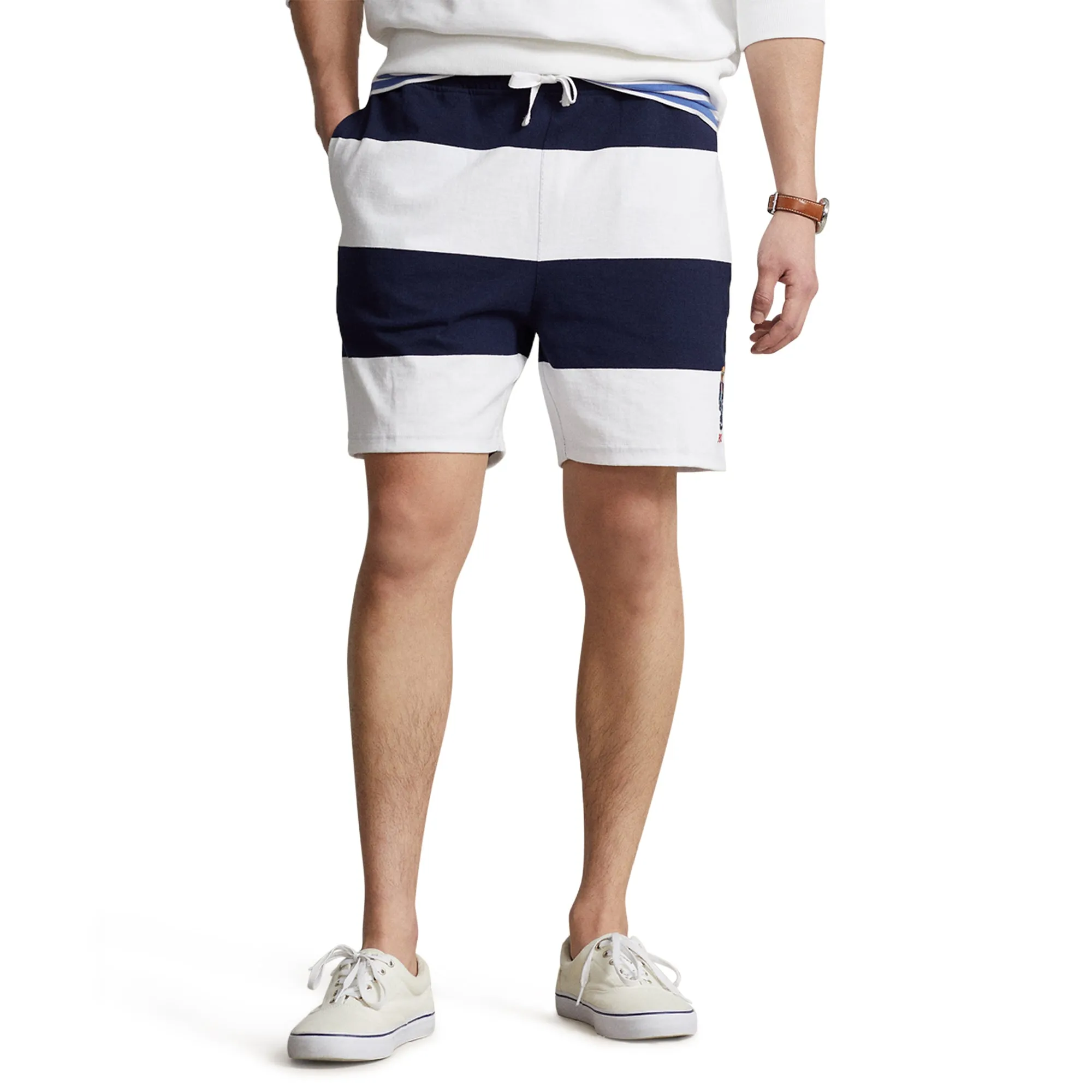 Polo Ralph Lauren Men's 6-Inch Polo Bear Yarn Died Striped Jersey Shorts 710909726001