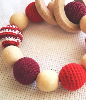 Red & White Teething Bracelet