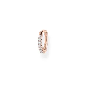 Rose Gold Zirconia Mini Hoop Single Earring 12mm CR658-416-14