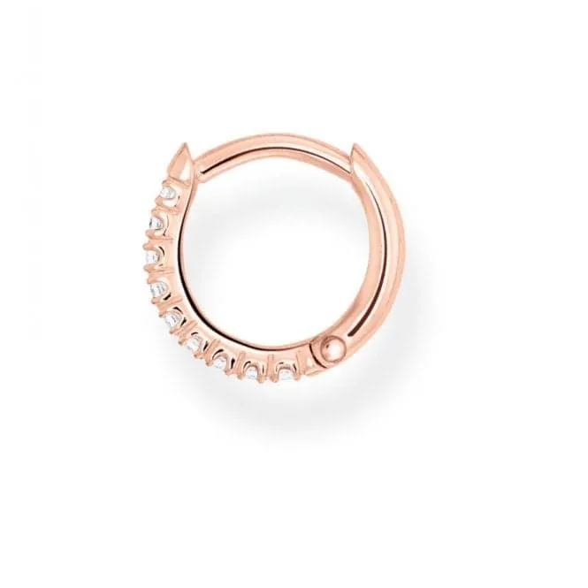 Rose Gold Zirconia Mini Hoop Single Earring 12mm CR658-416-14