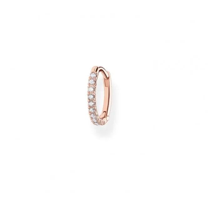 Rose Gold Zirconia Small Hoop Single Earring 13.5mm CR659-416-14