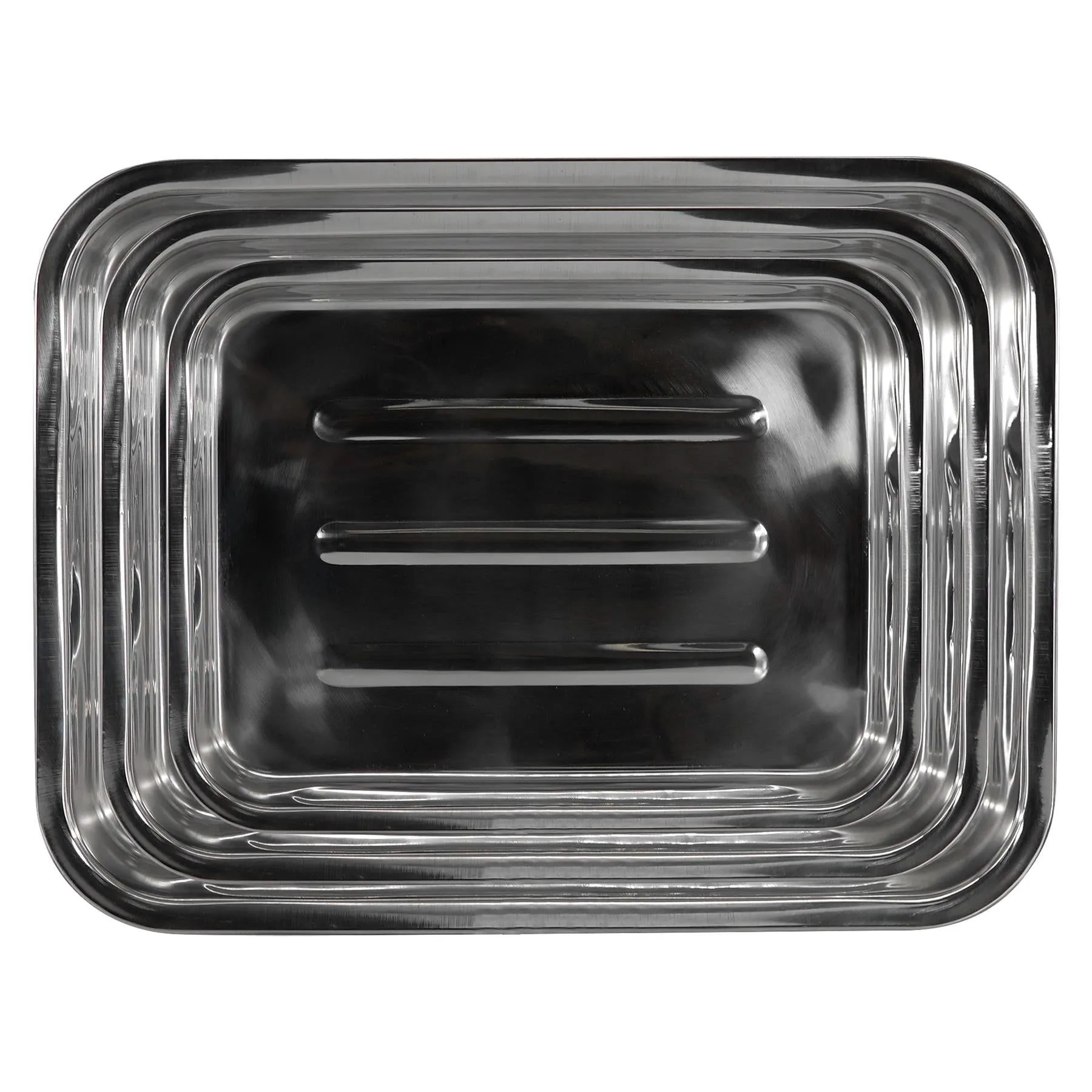 Set Of 3 Stainless Steel Roasting Trays