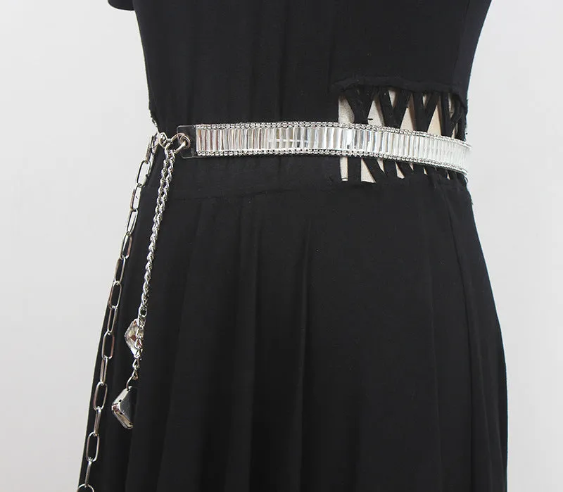 Simple Versatile Fashion Sexy Rhinestone Waist Chain Women's Decorative Belt Dress Metal Diamond Chain