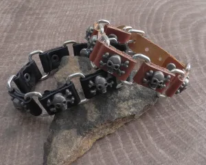 Skull Leather Buckle Bracelet