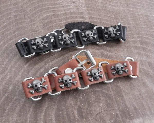 Skull Leather Buckle Bracelet