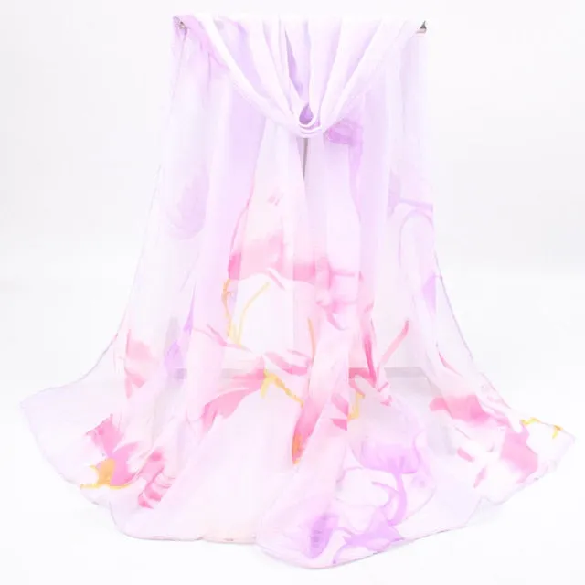 Spring Flower Silk Hijab Scarf