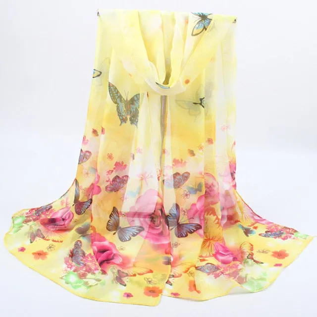 Spring Flower Silk Hijab Scarf