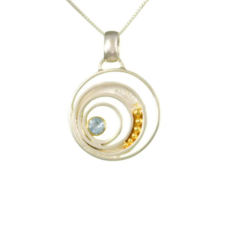 Sterling Silver and 22K Vermeil Infinity Necklace with Blue Topaz