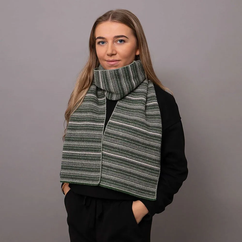 The Burghley - Tweed Jacquard Scarf - Moss