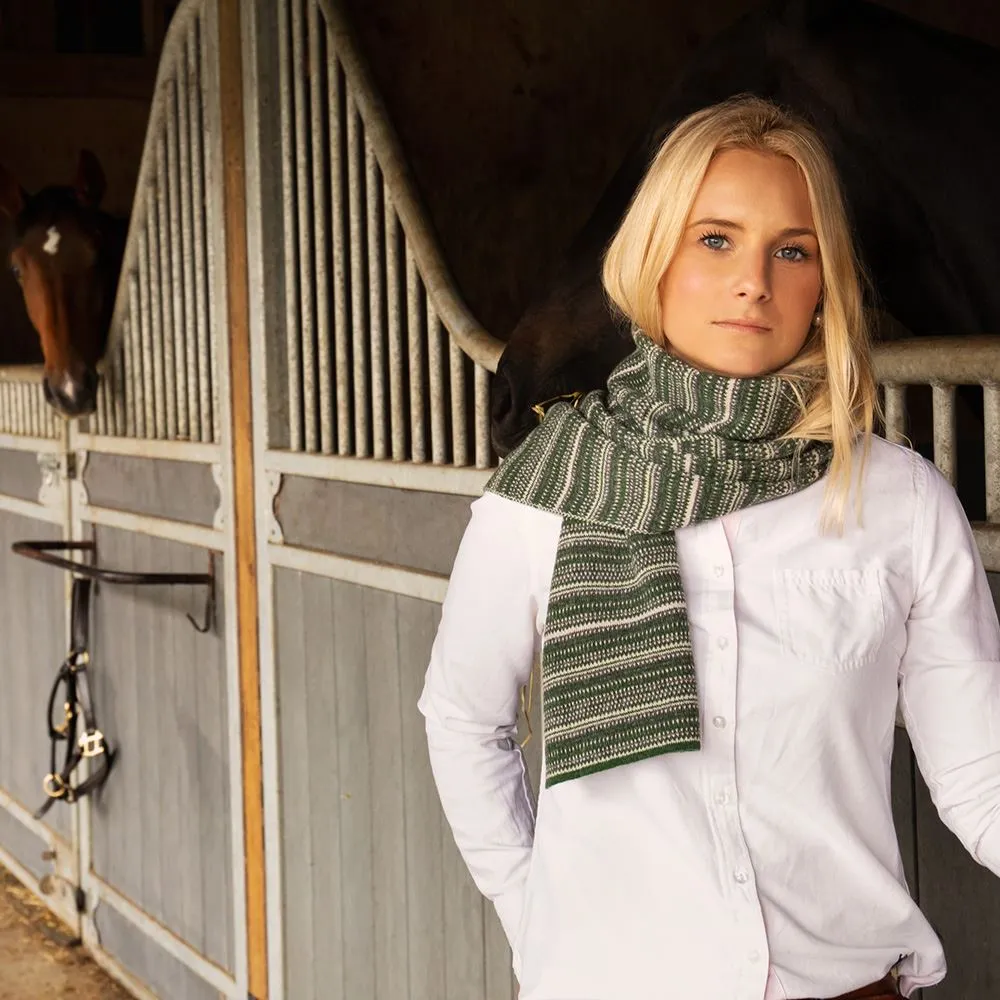 The Burghley - Tweed Jacquard Scarf - Moss