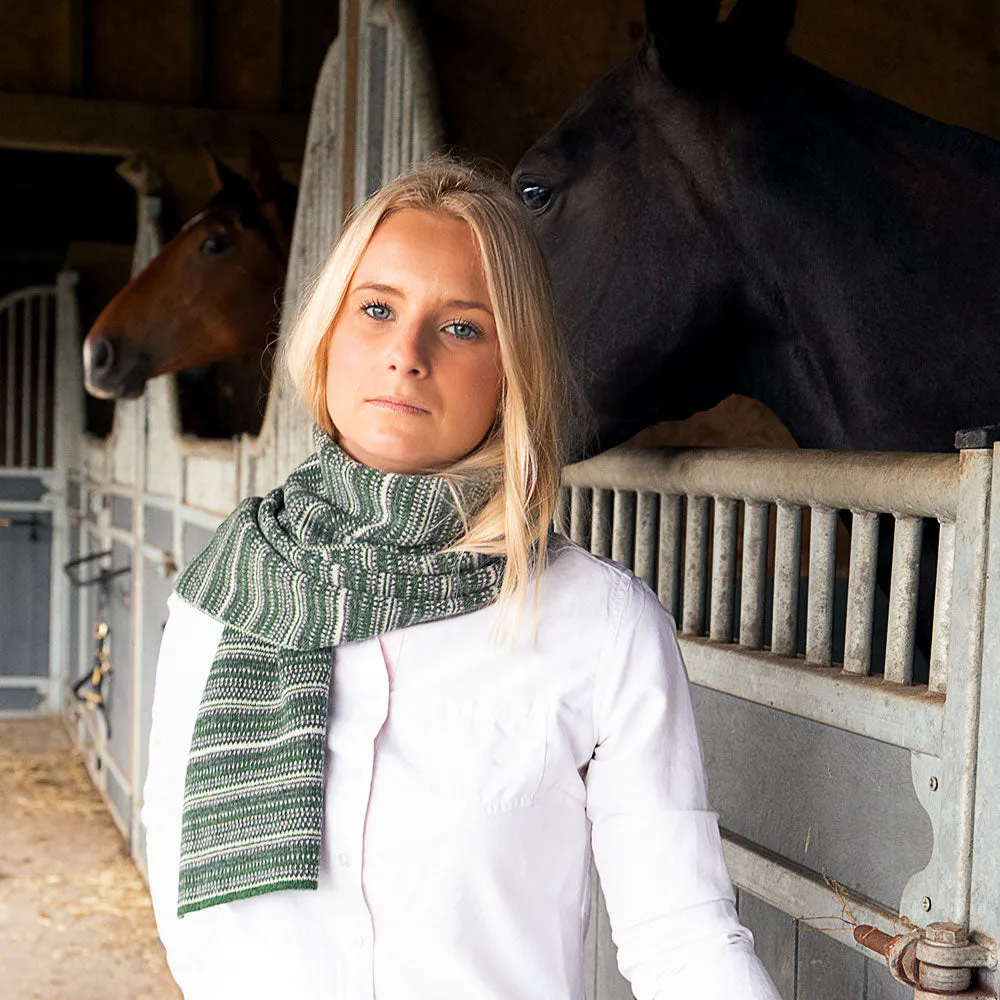 The Burghley - Tweed Jacquard Scarf - Moss