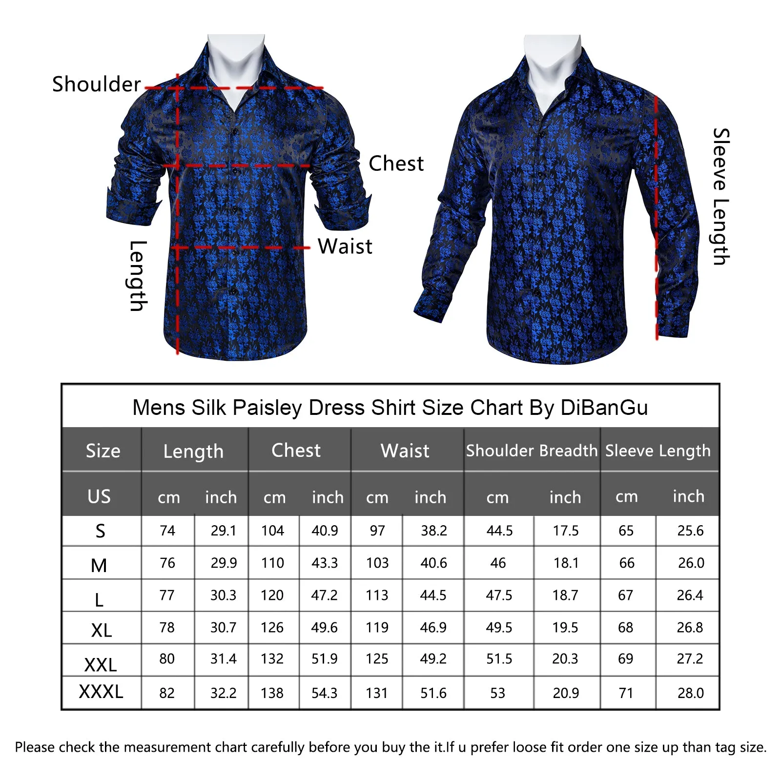 Ties2you Men's Dress Shirt Red Black Paisley Stitching Silk Long Sleeve Shirt