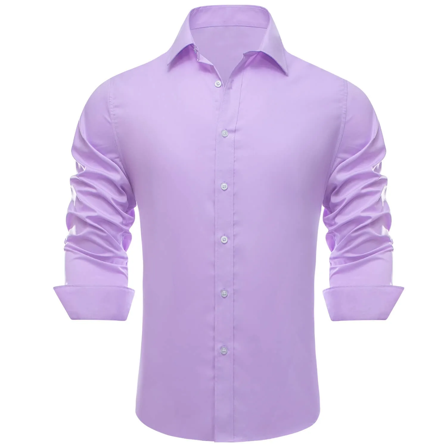 Ties2you Men's Shirt Periwinkle Purple Solid Silk Long Sleeve Shirt