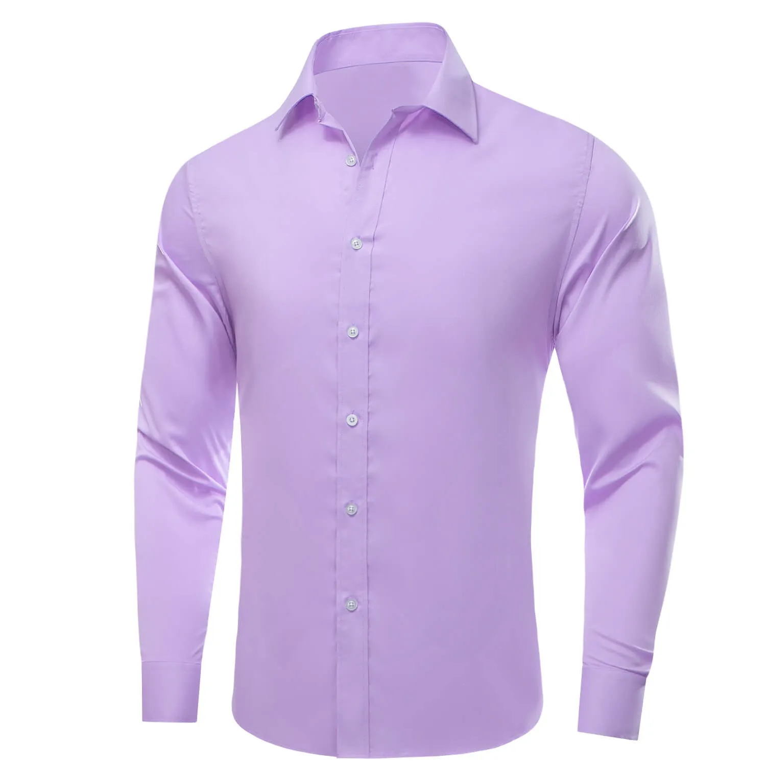 Ties2you Men's Shirt Periwinkle Purple Solid Silk Long Sleeve Shirt