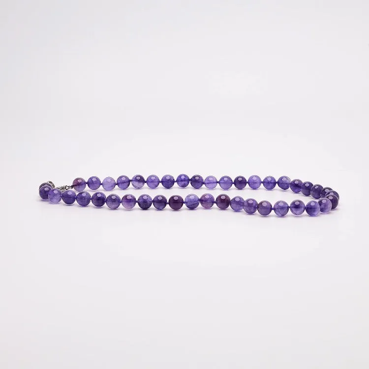 Women's Handmade Gemstone Beaded Necklace 10mm Amethyst