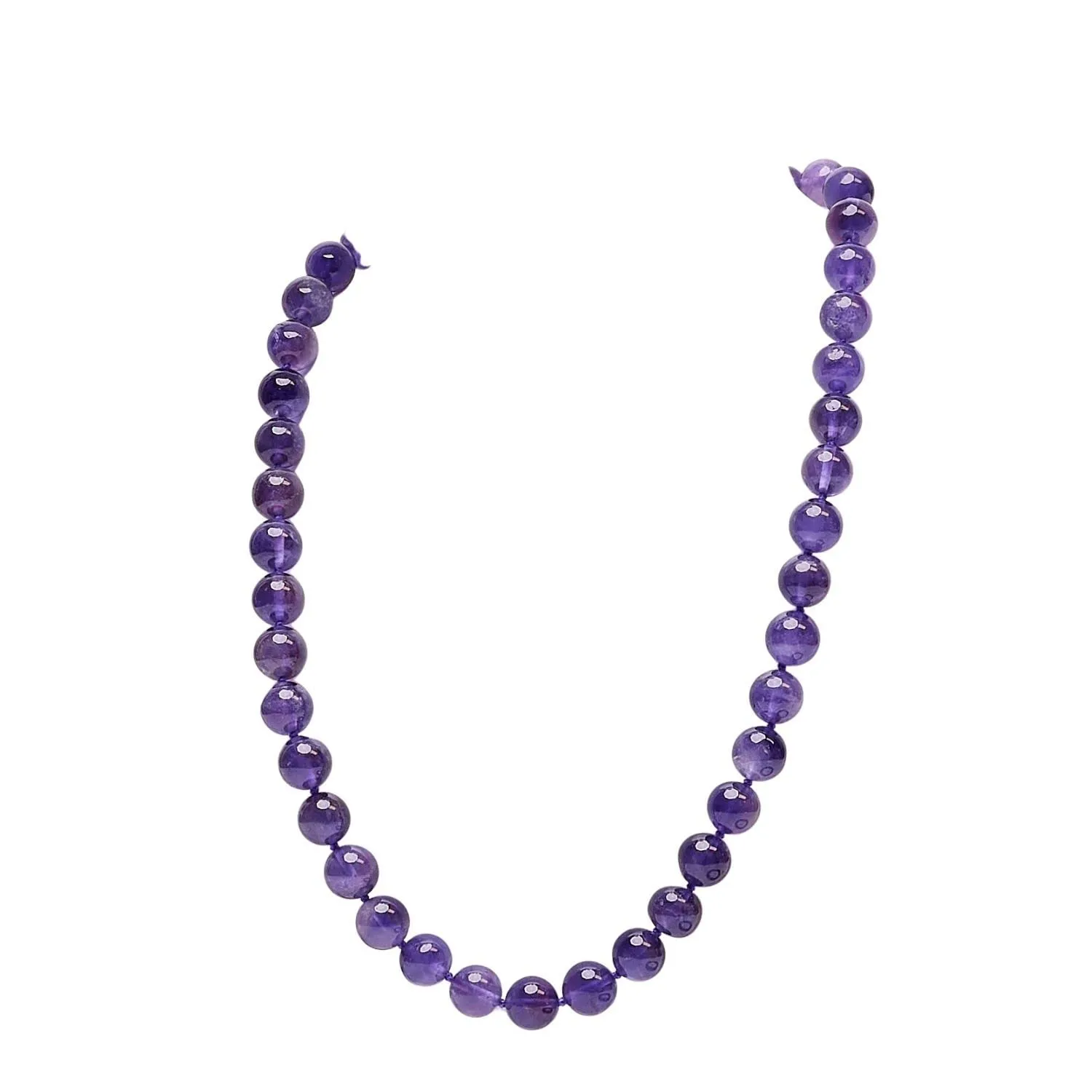 Women's Handmade Gemstone Beaded Necklace 10mm Amethyst