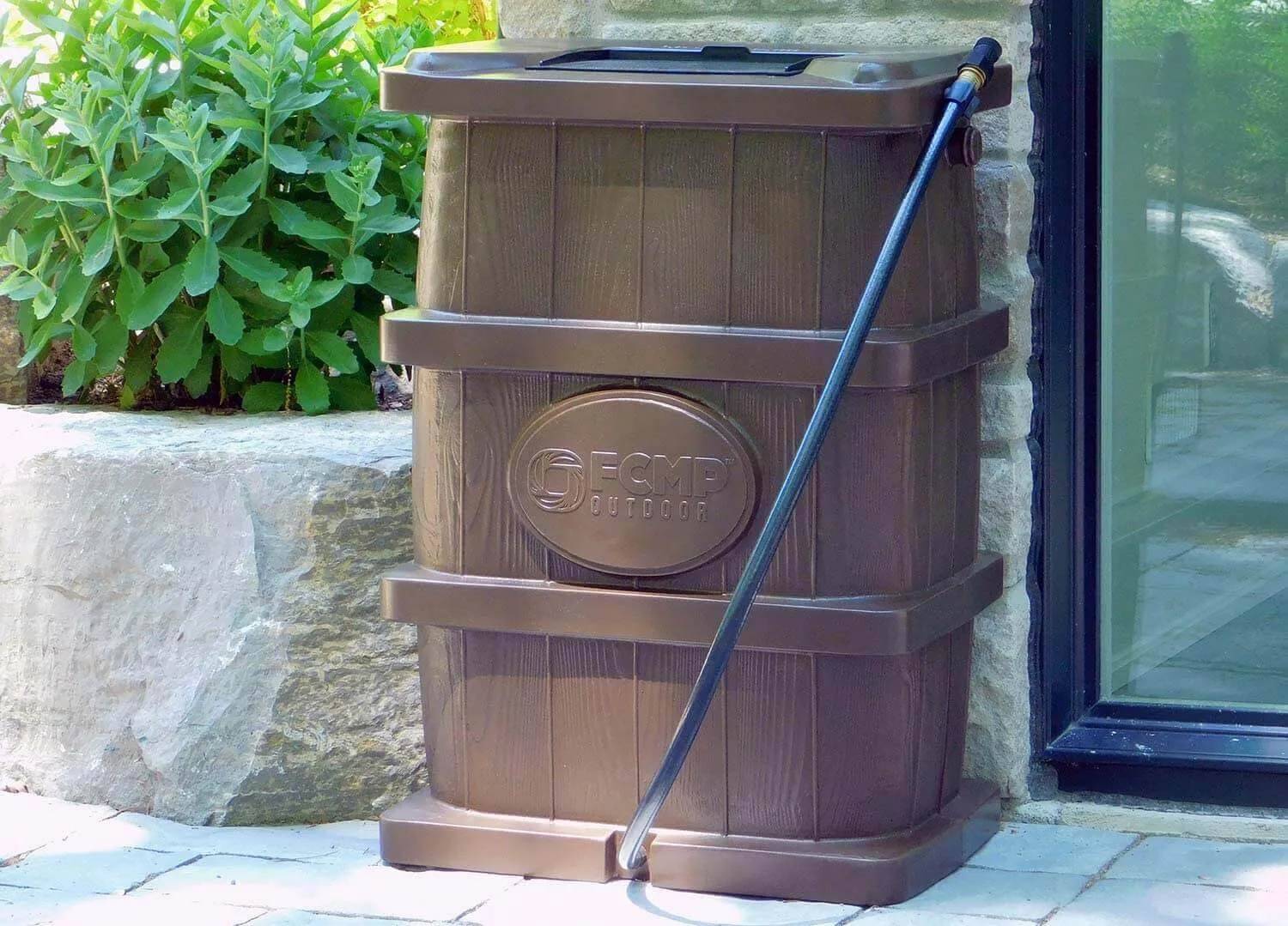 Wood Grain Rain Barrel WG4000-BRN (2-Pack)