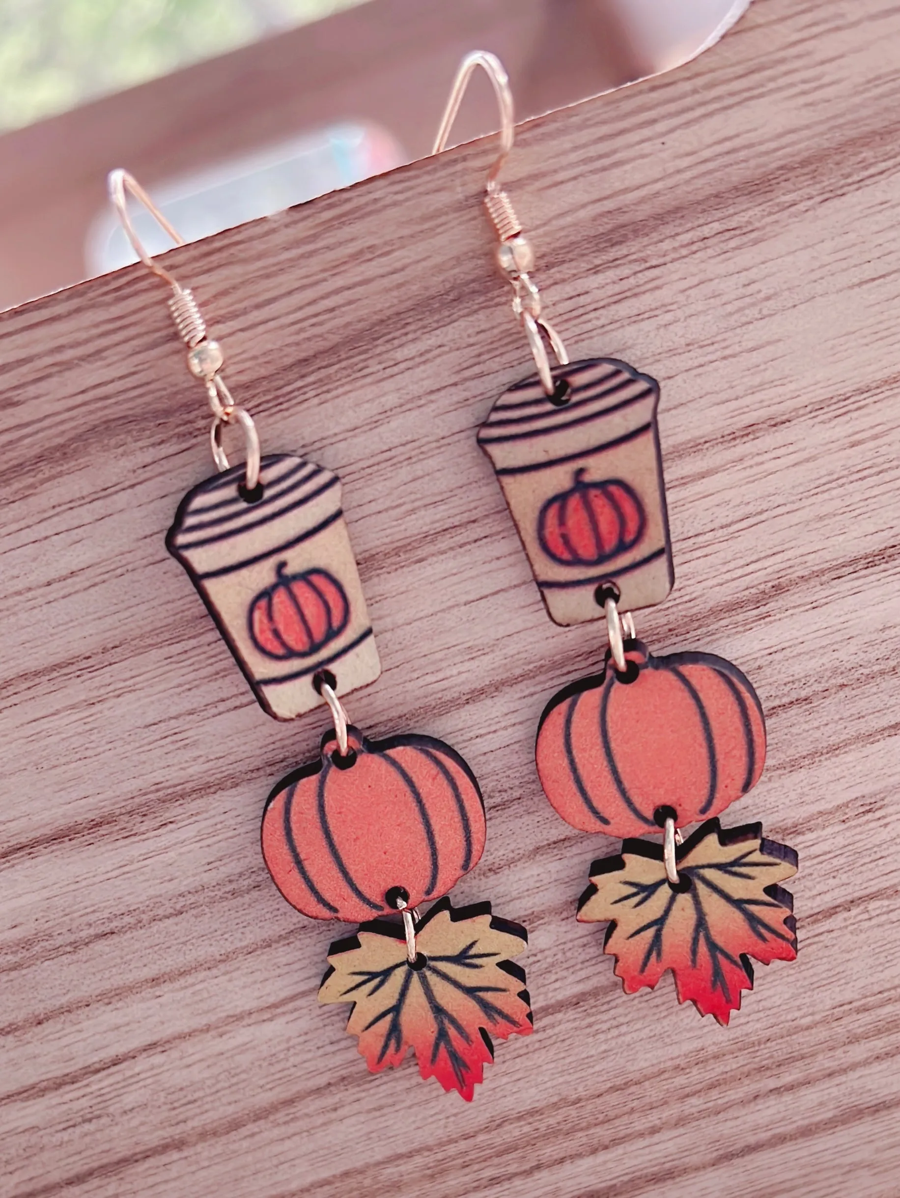 Wooden Harvest Drop Earrings